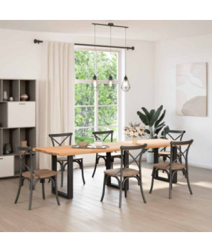 Picioare de masă în formă de U, 3 buc., negru, 70x(72-73) cm, oțel - WOODBB2202