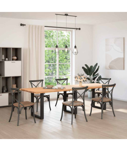 Picioare de masă în formă de U, 3 buc., negru, 70x(72-73) cm, oțel - WOODBB2202
