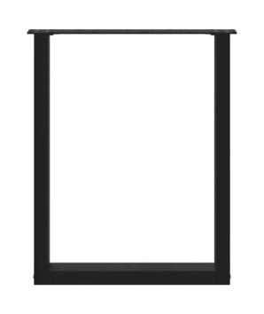 Picioare de masă în formă de U, 3 buc., negru, 70x(72-73) cm, oțel - WOODBB2202
