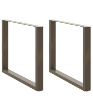 Picioare de masă în formă de U, 2 buc., oțel natural, 100 x (72-73) cm - WOODBB2203
