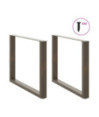 Picioare de masă în formă de U, 2 buc., oțel natural, 100 x (72-73) cm - WOODBB2203