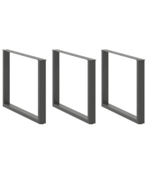 Picioare de masă în formă de U, 3 buc., antracit, 100x(72-73) cm, oțel - WOODBB2204