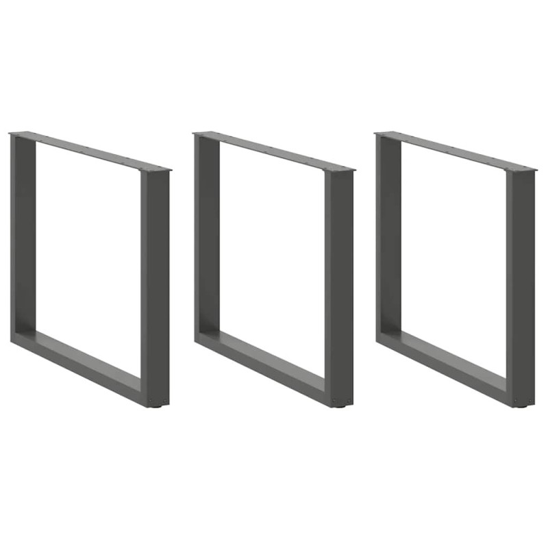 Picioare de masă în formă de U, 3 buc., antracit, 100x(72-73) cm, oțel - WOODBB2204