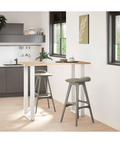 Picioare de masă de bar în formă de U, 2 buc., alb, 60 x (110-111) cm, oțel - WOODBB2205