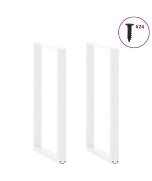 Picioare de masă de bar în formă de U, 2 buc., alb, 60 x (110-111) cm, oțel - WOODBB2205
