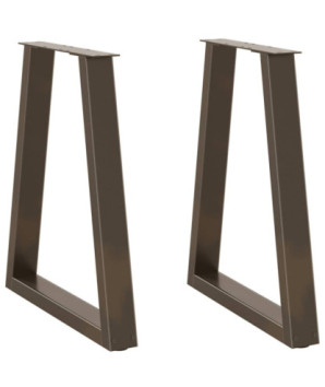 Picioare de masă în formă de V, 2 buc., oțel natural, 50x(72-73,3) cm - WOODBB2206