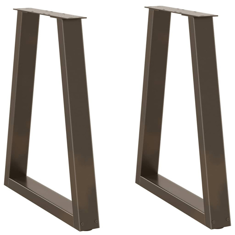 Picioare de masă în formă de V, 2 buc., oțel natural, 50x(72-73,3) cm - WOODBB2206