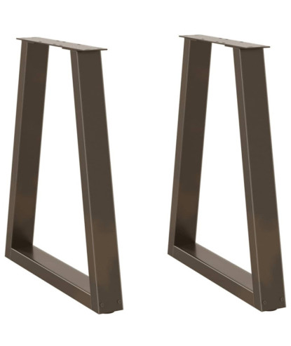 Picioare de masă în formă de V, 2 buc., oțel natural, 50x(72-73,3) cm - WOODBB2206
