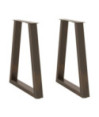 Picioare de masă în formă de V, 2 buc., oțel natural, 50x(72-73,3) cm - WOODBB2206