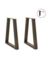 Picioare de masă în formă de V, 2 buc., oțel natural, 50x(72-73,3) cm - WOODBB2206