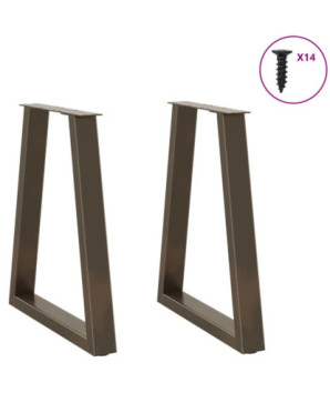 Picioare de masă în formă de V, 2 buc., oțel natural, 50x(72-73,3) cm - WOODBB2206