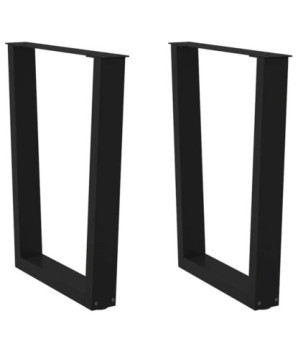 Picioare de masă în formă de V, 2 buc., negru, 70x(72-73,3) cm, oțel - WOODBB2207