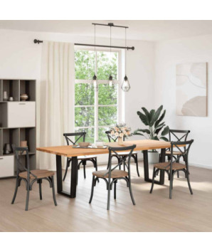 Picioare de masă în formă de V, 2 buc., negru, 70x(72-73,3) cm, oțel - WOODBB2207
