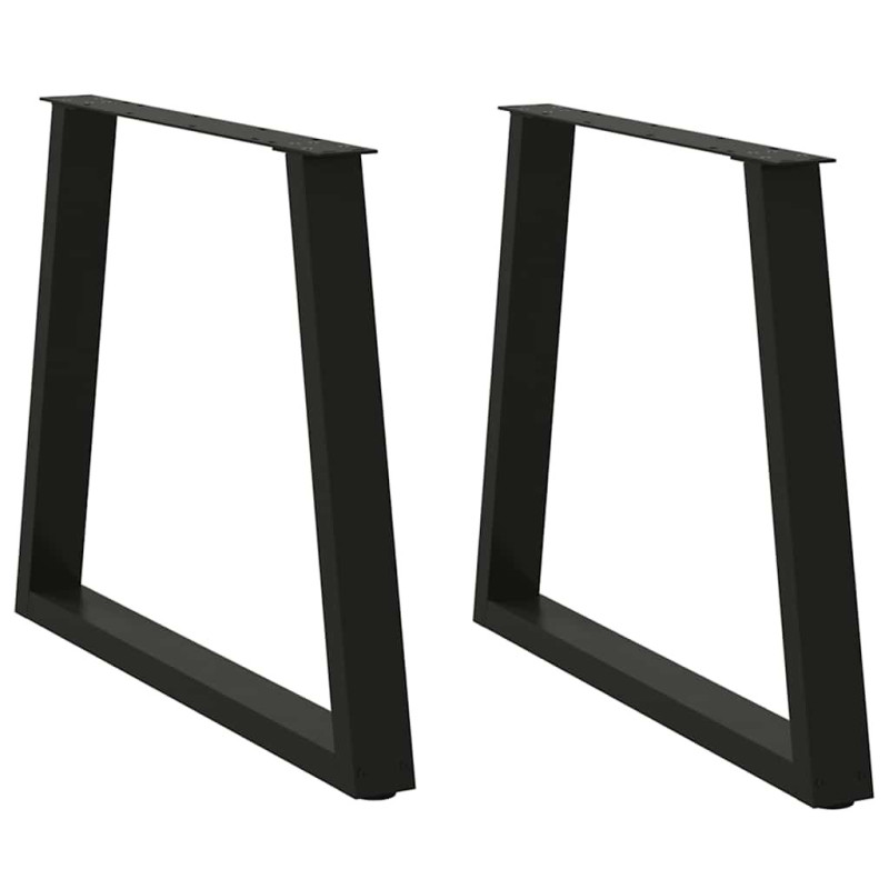 Picioare de masă în formă de V, 2 buc., negru, 70x(72-73,3) cm, oțel - WOODBB2208