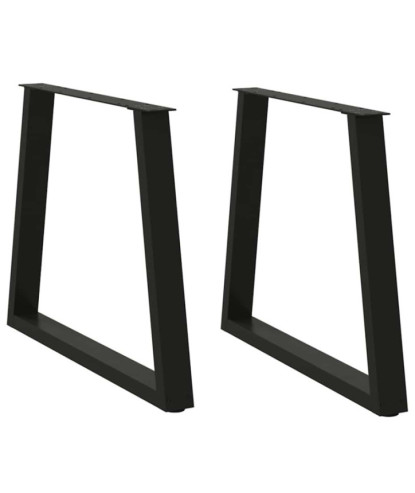 Picioare de masă în formă de V, 2 buc., negru, 70x(72-73,3) cm, oțel - WOODBB2208