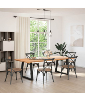 Picioare de masă în formă de V, 2 buc., negru, 70x(72-73,3) cm, oțel - WOODBB2208