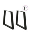 Picioare de masă în formă de V, 2 buc., negru, 70x(72-73,3) cm, oțel - WOODBB2208