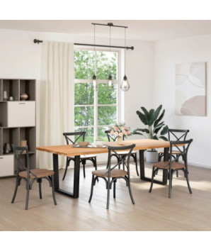 Picioare de masă în formă de V, 2 buc., negru, 90x(72-73,3) cm, oțel - WOODBB2209