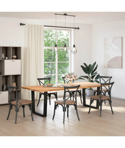 Picioare de masă în formă de V, 2 buc., negru, 90x(72-73,3) cm, oțel - WOODBB2209