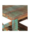 Masă laterală cu roți, 40x40x42 cm, lemn reciclat, cu aspect rustic - WOODBB237 Masă laterală cu roți, 40x40x42 cm, lemn reciclat, cu aspect rustic - WOODBB237