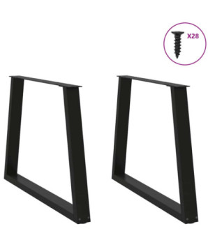 Picioare de masă în formă de V, 2 buc., negru, 100 x (72-73,3) cm, oțel - WOODBB2210