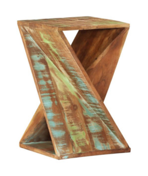 Masă laterală, 35x35x55 cm, lemn reciclat, cu aspect rustic - WOODBB238