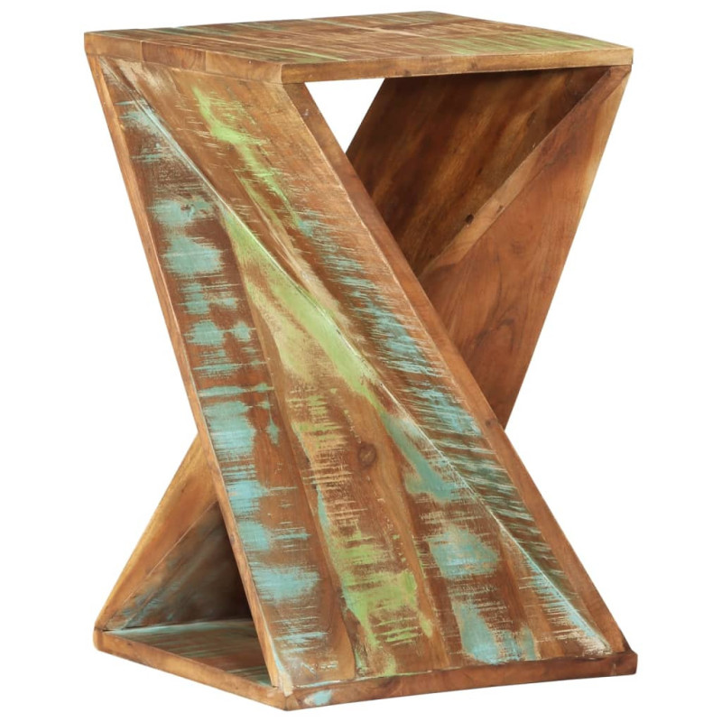 Masă laterală, 35x35x55 cm, lemn reciclat, cu aspect rustic - WOODBB238 Masă laterală, 35x35x55 cm, lemn reciclat, cu aspect rustic - WOODBB238