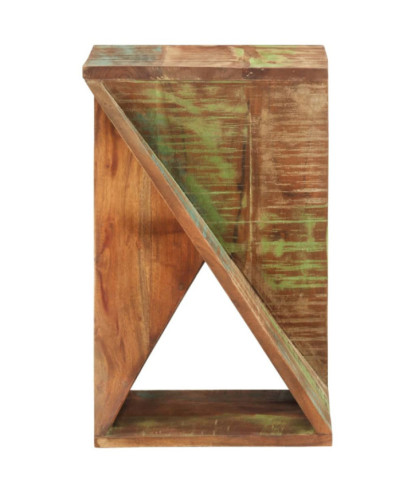 Masă laterală, 35x35x55 cm, lemn reciclat, cu aspect rustic - WOODBB238