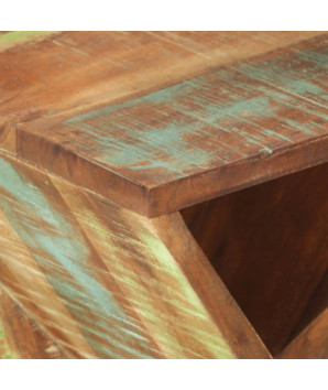 Masă laterală, 35x35x55 cm, lemn reciclat, cu aspect rustic - WOODBB238