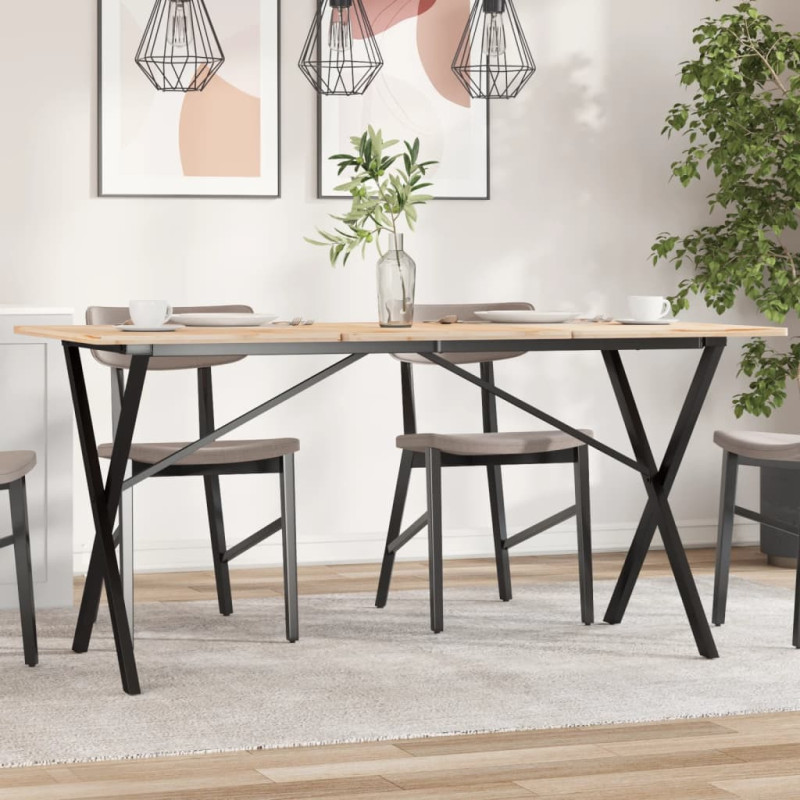 Picioare masă de sufragerie X-Frame 140x60x73 cm Oţel, cu aspect industrial - WOODBB2224 Picioare masă de sufragerie X-Frame 140x60x73 cm Oţel, cu aspect industrial - WOODBB2224
