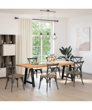 Picioare de masă în formă de A, 2 buc., negru, 80x(72-73) cm, oțel - WOODBB2226