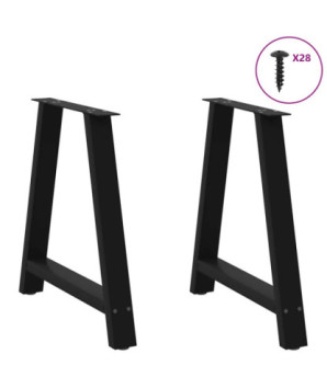 Picioare de masă în formă de A, 2 buc., negru, 80x(72-73) cm, oțel - WOODBB2226