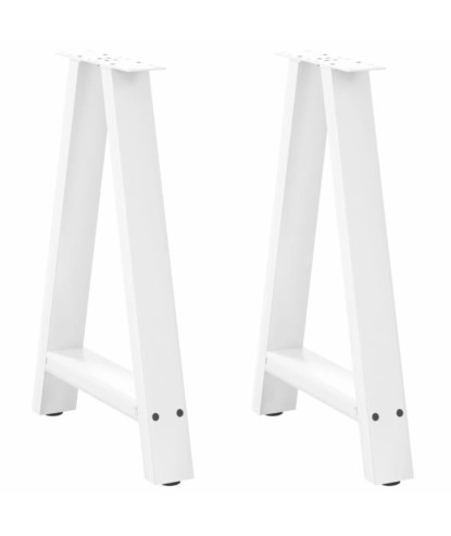 Picioare de masă în formă de A, 2 buc., alb, 60x(72-73) cm, oțel - WOODBB2227