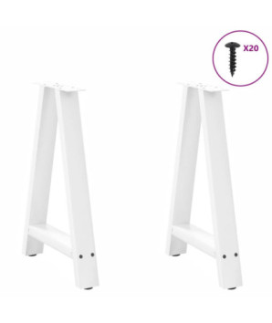 Picioare de masă în formă de A, 2 buc., alb, 60x(72-73) cm, oțel - WOODBB2227