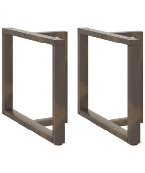 Picioare de masă în formă de T, 2 buc., negru, 90x35x(72-73) cm, oțel - WOODBB2228