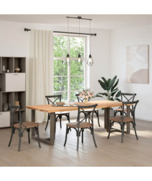 Picioare de masă în formă de T, 2 buc., negru, 90x35x(72-73) cm, oțel - WOODBB2228