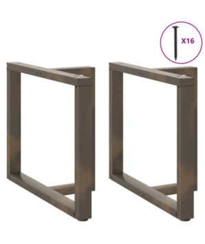Picioare de masă în formă de T, 2 buc., negru, 90x35x(72-73) cm, oțel - WOODBB2228