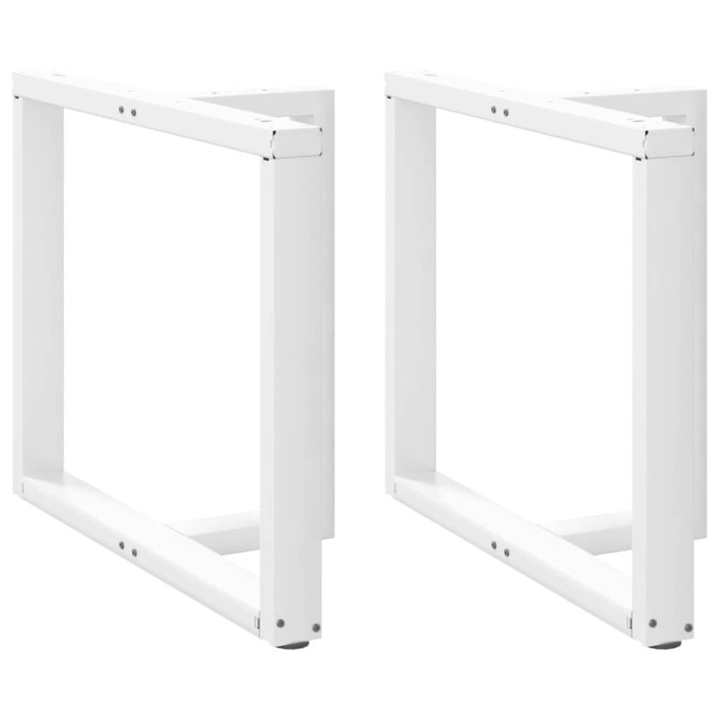 Picioare de masă în formă de T, 2 buc., alb, 90x35x(72-73) cm, oțel - WOODBB2229
