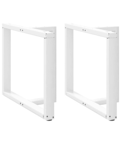 Picioare de masă în formă de T, 2 buc., alb, 90x35x(72-73) cm, oțel - WOODBB2229