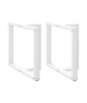 Picioare de masă în formă de T, 2 buc., alb, 90x35x(72-73) cm, oțel - WOODBB2229