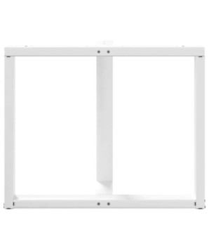 Picioare de masă în formă de T, 2 buc., alb, 90x35x(72-73) cm, oțel - WOODBB2229