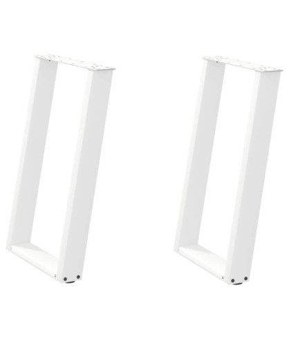 Picioare de masă în formă de U, 2 buc., alb, 60x(72-73) cm, oțel - WOODBB2243