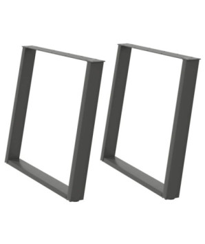Picioare de masă în formă de U, 2 buc., antracit, 100x(72-73) cm, oțel - WOODBB2244