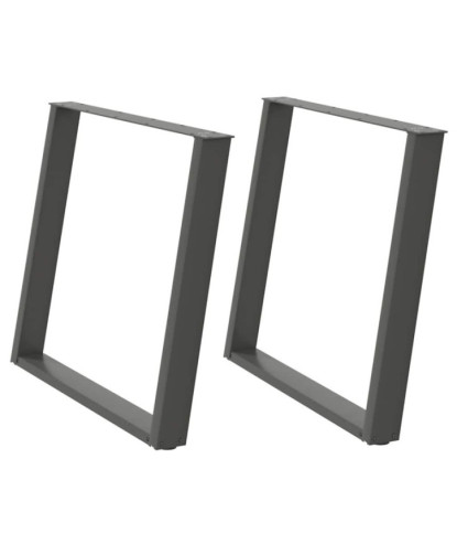 Picioare de masă în formă de U, 2 buc., antracit, 100x(72-73) cm, oțel - WOODBB2244