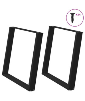 Picioare de masă în formă de U, 2 buc., negru, 100x(72-73) cm, oțel - WOODBB2246