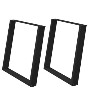 Picioare de masă în formă de U, 2 buc., negru, 100x(72-73) cm, oțel - WOODBB2246