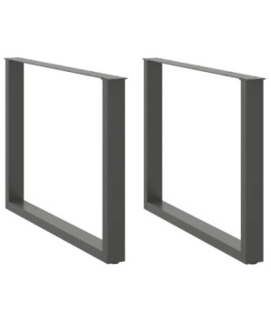 Picioare de masă în formă de U, 2 buc., antracit, 100x(72-73) cm, oțel - WOODBB2248
