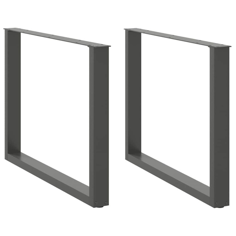 Picioare de masă în formă de U, 2 buc., antracit, 100x(72-73) cm, oțel - WOODBB2248