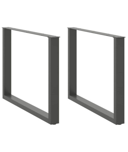 Picioare de masă în formă de U, 2 buc., antracit, 100x(72-73) cm, oțel - WOODBB2248