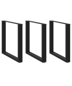 Picioare de masă în formă de U, 3 buc., negru, 90x(72-73) cm, oțel - WOODBB2249